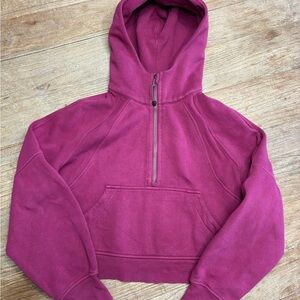 lululemon athletica Cropped Half-Zip Hoodie in Deep Magenta
